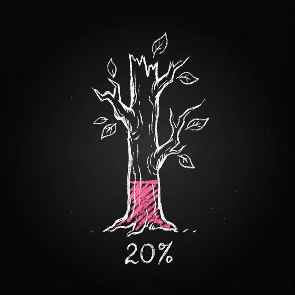 Generation Forest tree illustration showing 20 percent